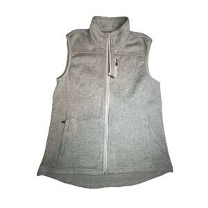 Orvis Women’s Marled Vest Gray Heather Knit Fleece Full Zip, Size Medium